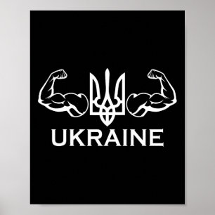 Poster Ukraine Ukrainien Ukrainien Kiev Trysub Drapeau