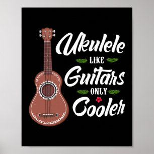 Poster Ukulele comme Guitare Joueur Hawaï uniquement Glac