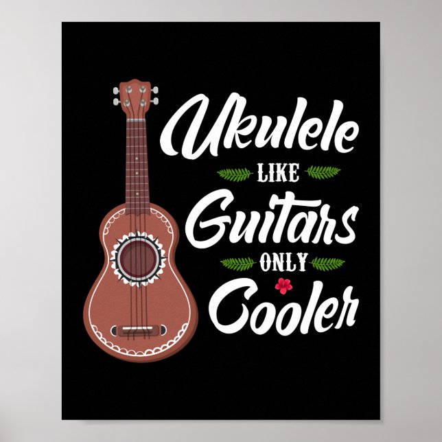 Poster Ukulele Comme Guitare Seulement Joueur Glacière Ha (Devant)