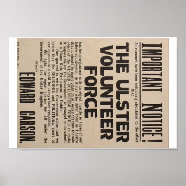 Poster Ulster 1913. (Devant)