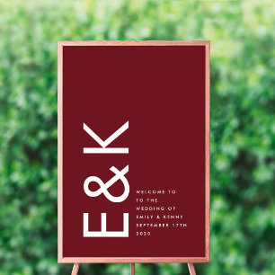 Poster Ultra moderne Gras Gros Monogramme Bourgogne Maroo