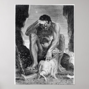 Poster Ulysse S'échapper de Polyphémère les Cyclopes