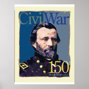 Poster Ulysses S. Grant Guerre civile 150 Anniversaire Po