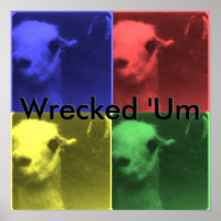 Poster 'Um 4 Color Llama Wreck
