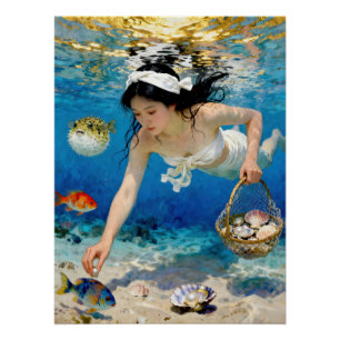 Poster "Umi Blossom" - Un Portrait Océanique