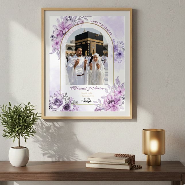 Poster Umrah Mubarak Personalized Photo Islamic Wall Art  (Créateur téléchargé)
