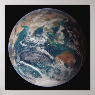 Poster Un à pleine vue de la terre montrant les données