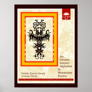 Poster Un Alphabet Asémique Orné sous forme de Monstrose
