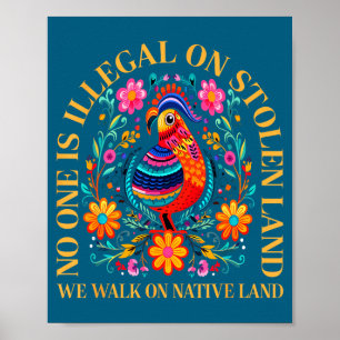Poster Un Amérindien de terres volées illégales