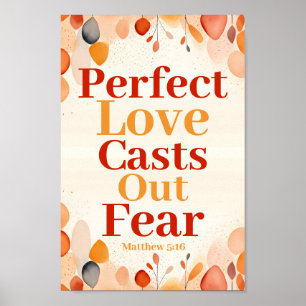Poster Un amour parfait dégage la peur Boho Christian Art