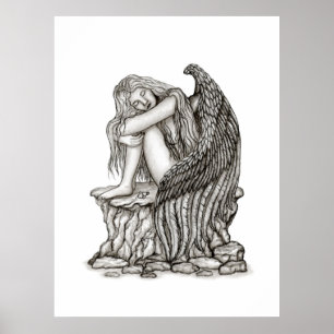 Poster Un ange endormi sur la pierre