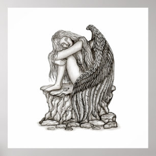 Poster Un ange endormi sur la pierre
