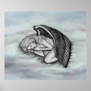 Poster Un Ange endormi sur les nuages des cieux
