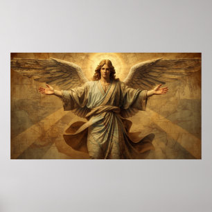 Poster Un ange regardant chaque pays sur Terre sur un mur