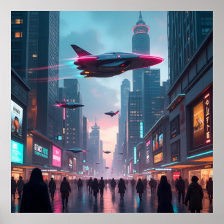 Poster Un aperçu du paysage futuriste