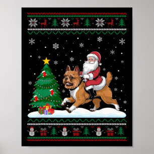 Poster Un arbre de Noël laid Père Noël Riding Bruxelles G