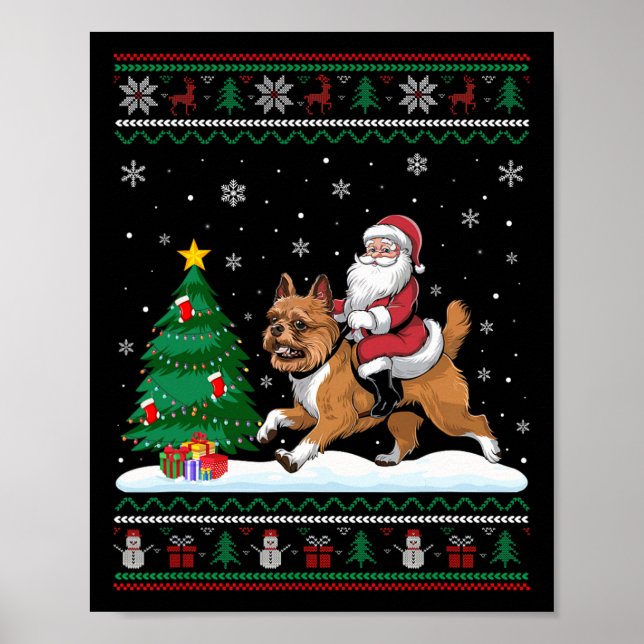 Poster Un arbre de Noël laid Père Noël Riding Bruxelles G (Devant)