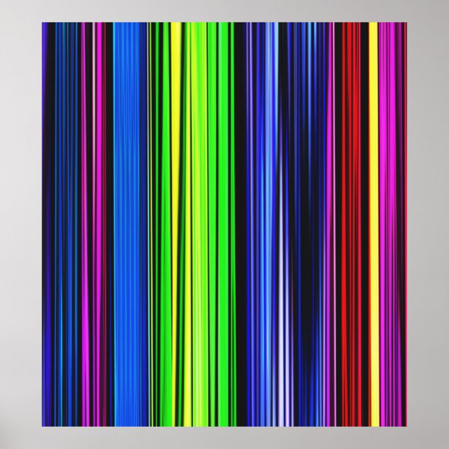 Poster Un Arc En Ciel De Stripes - LGBTQIA (Devant)