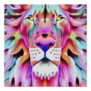 Poster Un art d'Imaginaire de Lion irréel
