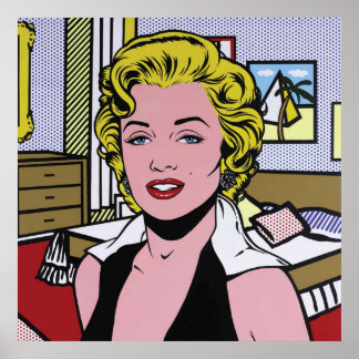 Poster Un art pop de Roy Marilyn retravaillé et vectorisé