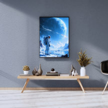 Un astronaute solitaire à la peinture à l'huile oc