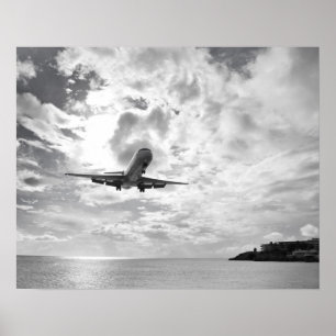 Poster Un avion de ligne arrive pour atterrir à Princess