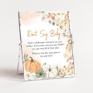 Poster Un Baby shower d'automne un peu Citrouille ne dit