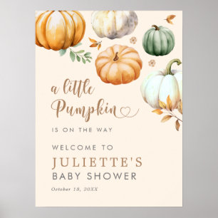 Poster Un Baby shower De Foliage D'Automne Un Peu Citroui