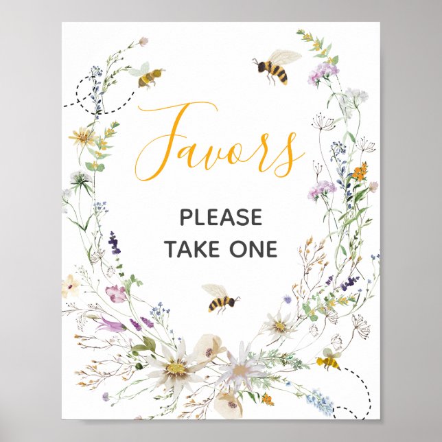 Poster Un Baby shower Fleur sauvage Un Peu Miel (Devant)