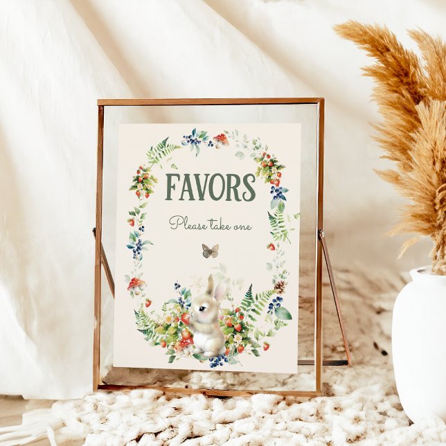 Poster Un Baby shower neutre pour les animaux de bois mig (Créateur téléchargé)