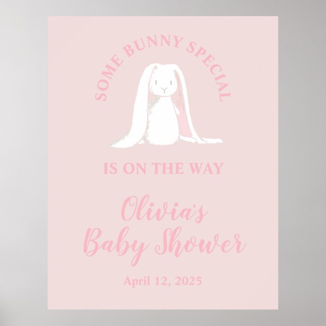 Poster Un Baby shower Spécial Bunny (Devant)