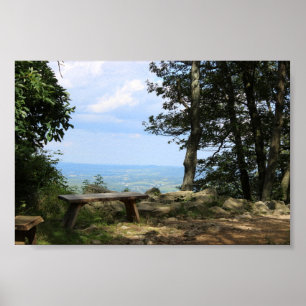 Poster Un banc avec vue sur Hawk Mountain