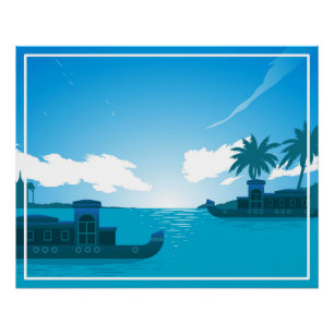 Poster Un bateau dans la mer-18530