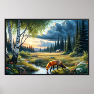 Poster Un Beau Renard Rouge Reposé