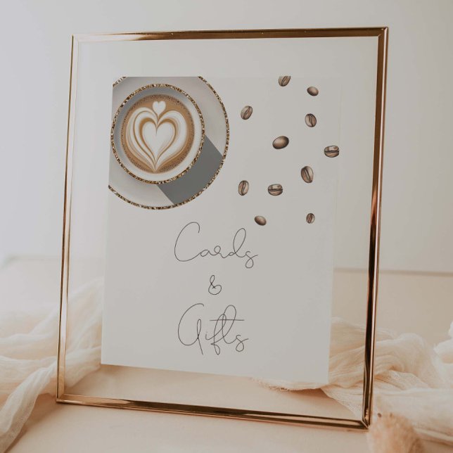 Poster Un bébé brasse du café Baby shower Cartes et cadea (Créateur téléchargé)