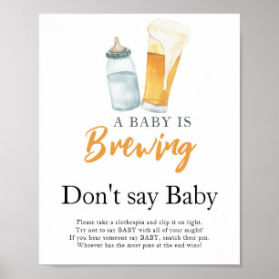 Poster Un bébé brasse du lait Ne dis pas bébé