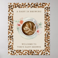 Un Bébé Brûle Des Fèves De Café Baby shower Floral