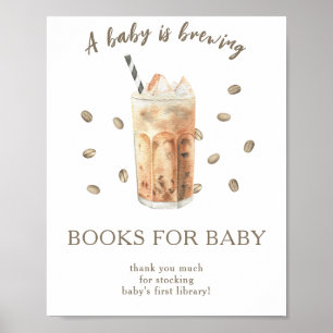 Poster Un bébé prépare des livres pour bébé