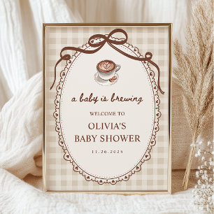 Poster Un bébé prépare un café - Bienvenue à la baby show