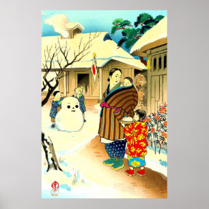 Poster Un bonhomme de neige Hiyoshi Mamoru 1950