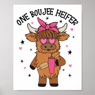 Poster Un Boojee Heifer Vache Tumbler ferme animal Valent