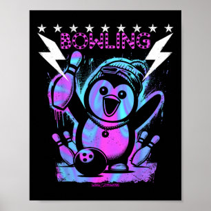 Poster Un Bowling De Pingouin Cool Avec Frappe De Foudre