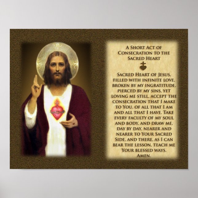 Poster Un bref acte de consécration au Sacré-Coeur (Devant)