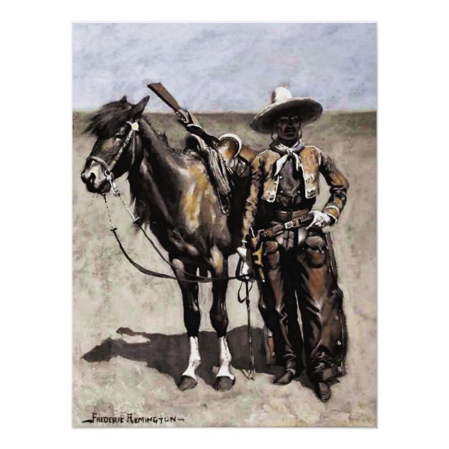 Poster Un Buccaro mexicain au Texas par Frederic Remingto (Devant)