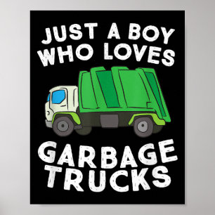 Poster Un Camion-poubelle Juste Un Garçon Qui Aime Les Ca