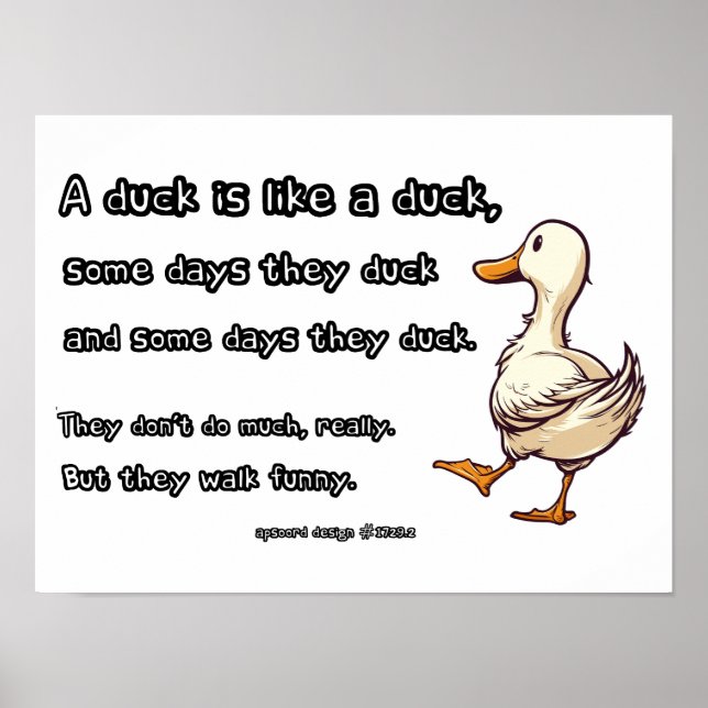 Poster Un canard est comme un canard (Devant)