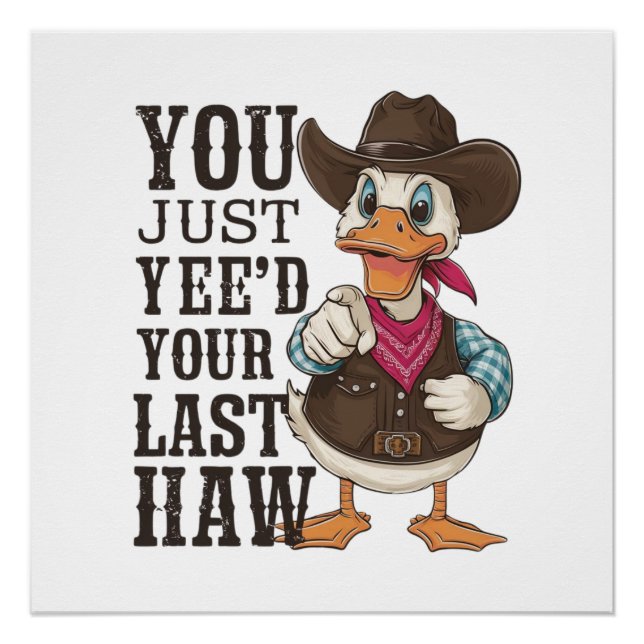 Poster Un canard habillé en cowboy (Devant)