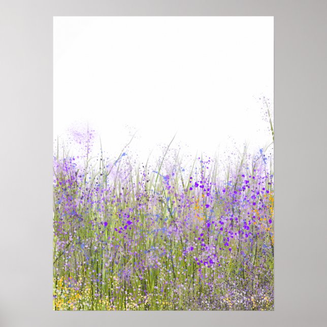 Poster Un champ de fleurs sauvages violets (Devant)
