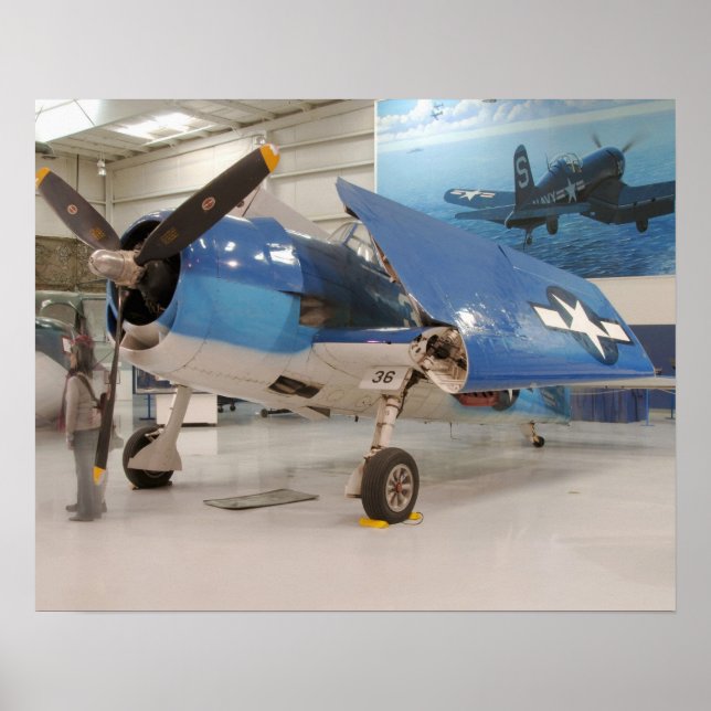 Poster Un chasseur F-6F Hellcat de la Seconde Guerre mond (Devant)