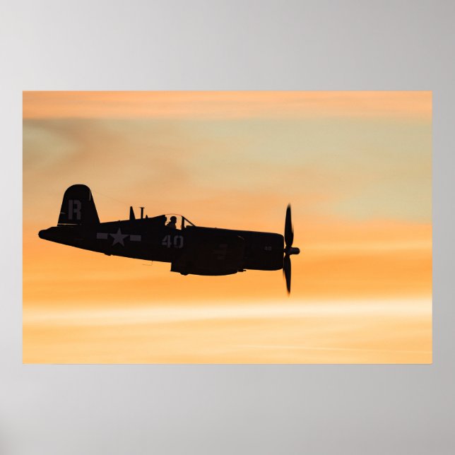 Poster Un chasseur Vought F4U Corsair (Devant)